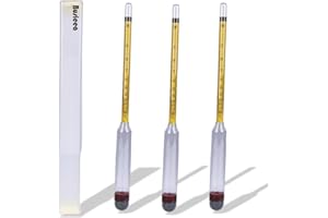Busieea 3Pcs Hydrometer Alcohol 0-200 Proof Tralle - Accurate, Easy-to-Use Alcohol Tester for Moonshine Distilling, Home Brewing & Liquor | Alcoholmeter for All Skill Levels