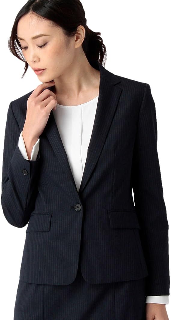 Amazon コムサ イズム Comme Ca Ism ピンストライプ テーラード ジャケット セットアップ対応 12 03gf02 108 L ネイビー レディース コート ジャケット 通販