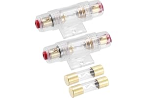 Motoforti 2pcs 30A Inline AGU Fuse Holder Fits 4 8 10 Gauge Wire with 2pcs 30Amp Fuses for Car Audio Amplifier Long-Lasting