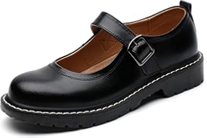 QHH Mary Jane Shoes Women Mary Janes for Women Flats Oxford Round Toe Non-Slip Casual Shoes Comfortable Dress Shoes Cute School Shoes for Teen Girls Womens Ladies