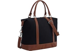 BLUBOON Travel Tote Bags with Zipper Ladies Canvas Bag Weekender Overnight Bag for Women Carry on Duffel Bag Trolley Sleeve