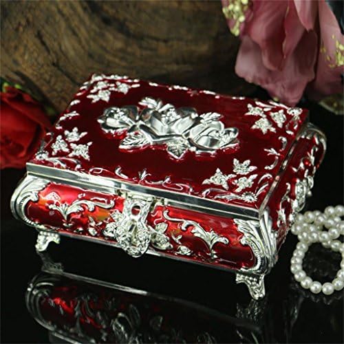 DELLT-Russian jewelry box princess European Korean non-real retro wood locking storage box jewelry mirror ornaments
