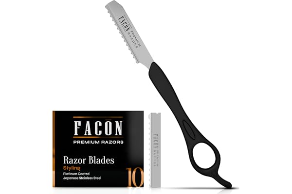 Facón Hair Razors for Cutting Hair - Professional Hair Styling Razor Kit with 11 Replacement Blades, Stainless Steel Hair Cut
