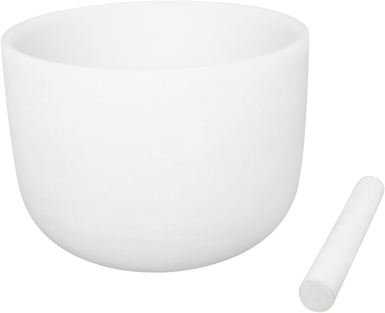 White Frosted Singing Bowls G Note Crystal Singing Bowl Throat Chakra 8 Inch Best Quality Suede Mallet Included