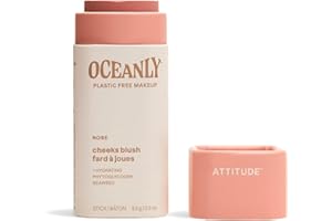 ATTITUDE Oceanly Lightweight Blush Stick, Titanium Dioxide-Free, Made in Canada, EWG Verified, Plastic-Free, Vegan Makeup, Ro