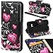 Compatible for Samsung Galaxy J1 2016 Case, Samsung Galaxy Luna Case, Samsung Galaxy Express 3 Wallet Case, SOGA [Pocketbook Series] PU Leather Magnetic Flip Wallet Case - Black Butterfly Heart