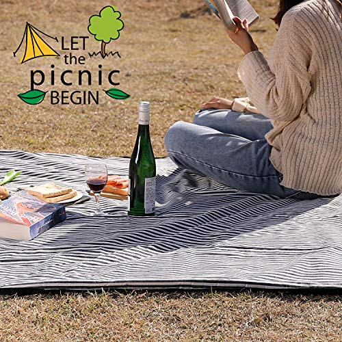 Waterproof Picnic Blanket Portable with Carry Strap for Beach Mat or