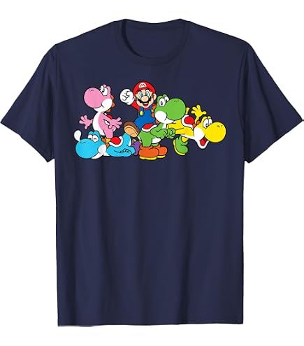 Amazon.com: Mario Kart Yoshi Toad & Mario Vintage Race Line Up T