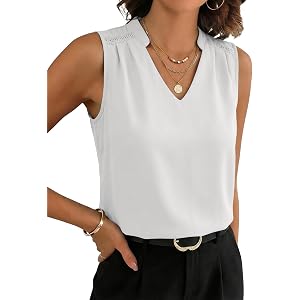 EVALESS Tank Tops for Women Lace Trim Sleeveless Blouses | Summer Business Casual Top,Work Office Interview Professional Outf