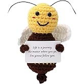 PAVNSO 1 Pack Appreciation Gifts, Thank You Gifts Coworker Employee Boss Nurse Mentor, Handmade Crochet Bee for Retirement Leaving Going Away Farewell/Her（Model Three