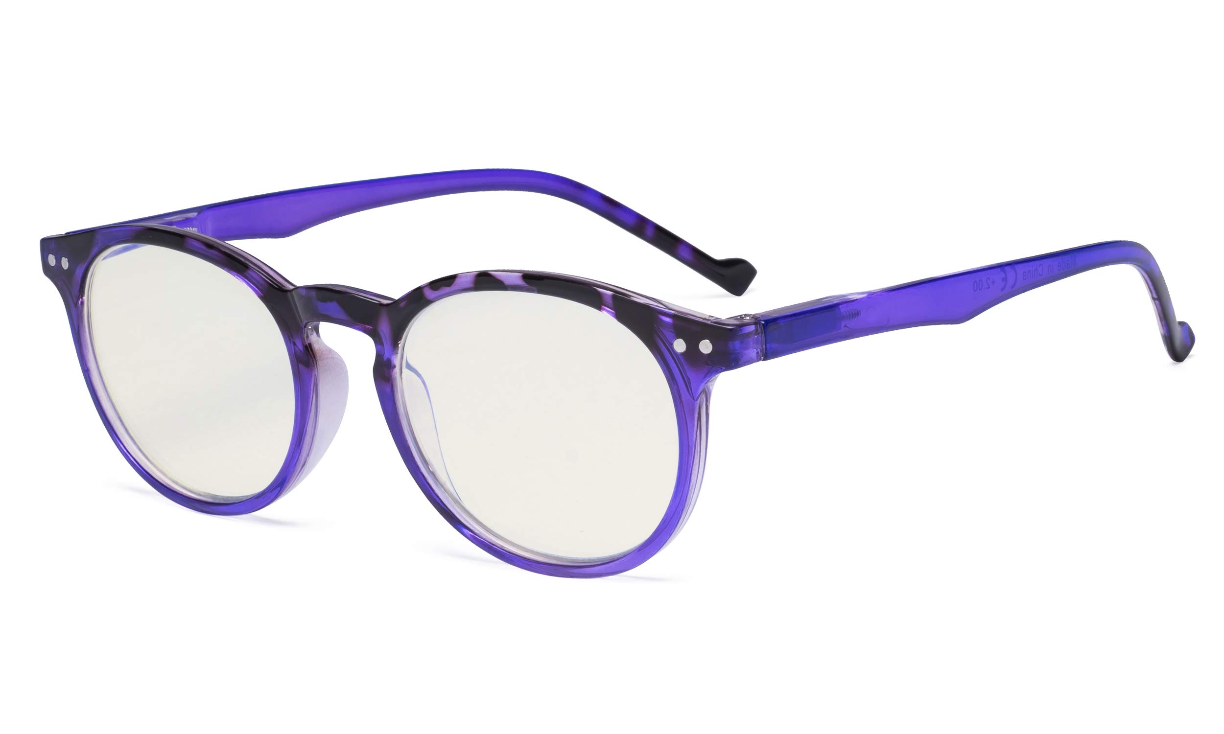 Eyekepper Fashionable Blue Light Filter Glasses Women - Digital Glare Blocking Ray Oval Round Computer Reading Glasses - Purple +2.75 — image 1