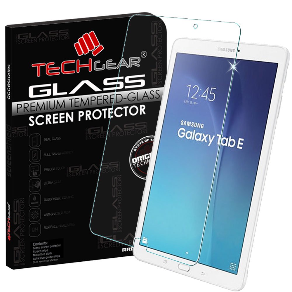 TECHGEAR Screen Protector for Galaxy Tab E 9.6 Inch (SM-T560 / SM-T561 / SM-T565) - GLASS Edition Genuine Tempered Glass Screen Protector Guard Cover