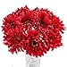 Htmeing 10 pcs Sunbeam Artificial Flower Mum Gerber Daisy Bridal Bouquet Silk Wedding Party Decoration (red)