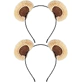 WXJ13 Cute Bear Ears Headband, 2PCS Brown Bear Ears Headbands Party Women's Headbands Face Wash Cosplay Costume Supplies for Theme Party Cosplay Show