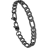 PROSTEEL Bracelets for Men, Figaro/Cuban Mens Bracelet, Silver/Gold/Black | 6/9/13mm Width, 7.5/8.3/9" Length, Stainless Steel Mens Bracelet, Durable &amp; Non Tarnish, Chunky Jewelry with Gift Box