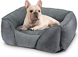 MIXJOY Small Dog Bed Washable Rectangle Orthopedic Anti-Slip Grey 51x48x15cm view 1
