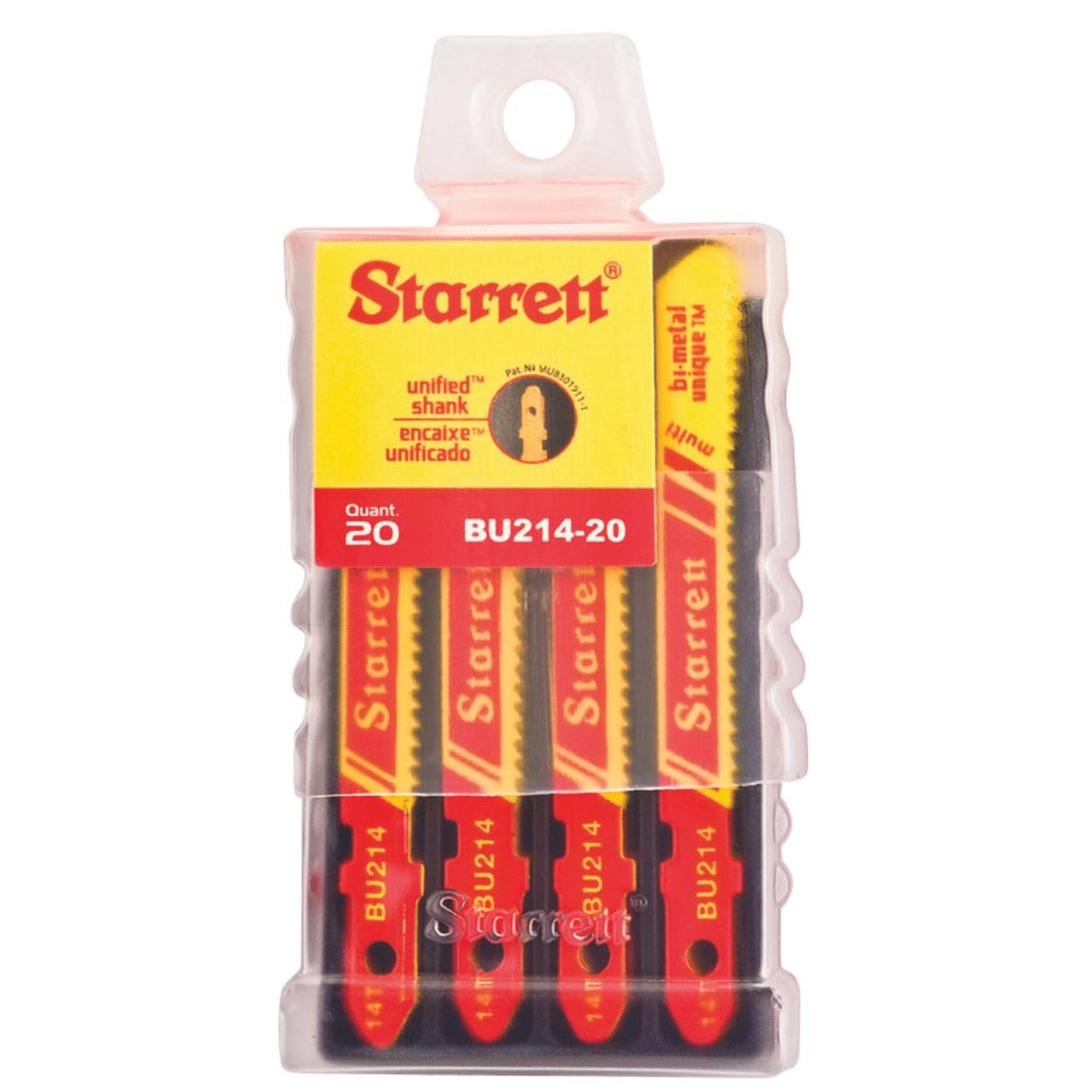 Starrett Multi-Purpose Cutting Jigsaw Blades - 5 Pieces BU214-5 Unified Shank Bi-Metal Straight Cuts Saw Blade Set for Wood Metal and Plastic - Compatible With Bosch Dewalt Hitachi Festool Milwaukee