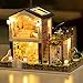 Flever Dollhouse Miniature DIY House Kit Creative Room with Furniture and Cover for Romantic Valentine's Gift(Irish Country House)