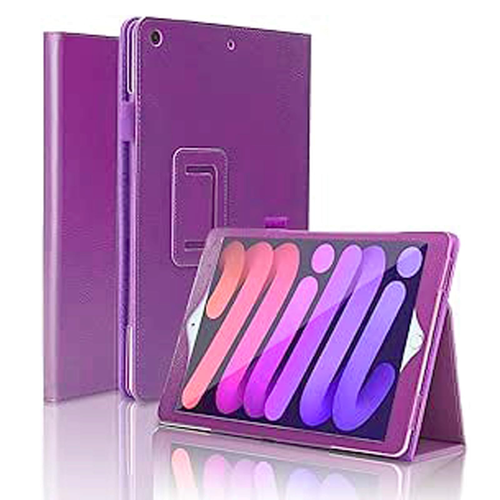 FANSONG Case for iPad 10.2 inch(9th/8th/7th Generation,2021/2020/2019),Slim PU Leather Bifold Stand with Pencil Holder,Smart Flip Tablet Cover with Auto Sleep/Wake,(Purple)
