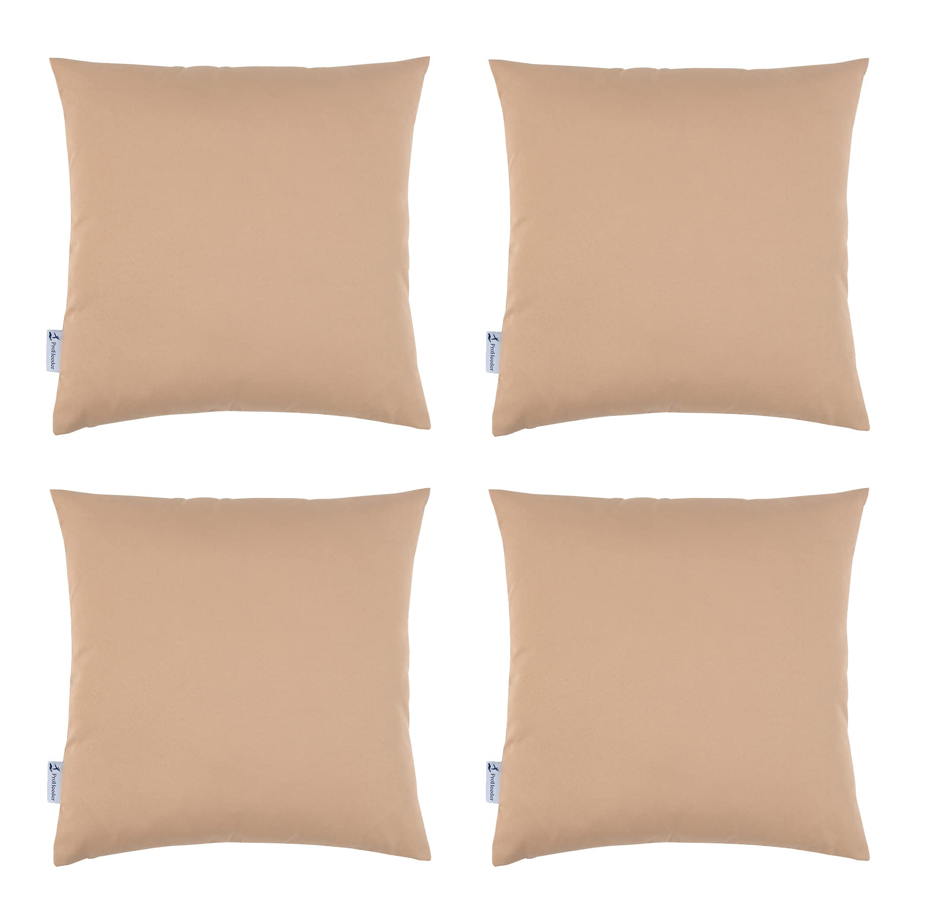 Proheeder Scatter Pillow Covers - Water Resistant & Washable Square Style Pillow Covers, Decorative Outdoor Pillow Covers for Sofa, Couch, Bed & Bench | (45 x 45cm, Beige, Pack of 4)