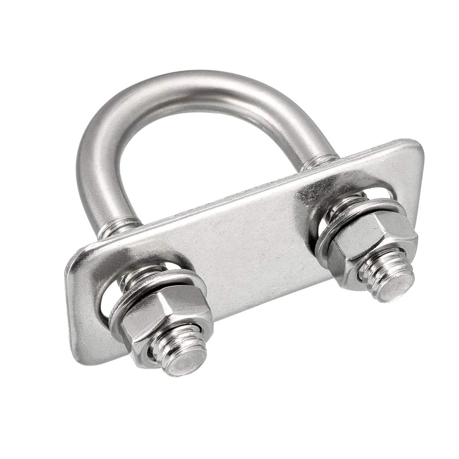 TA-VIGOR 2 sets M8 Round U-Bolts, 25mm Inner Width 52mm Length 304 Stainless Steel U-Bolts with Nut, Plate, Washer for Attaching Piping Conduit Cable Tube Brackets Boat Trailer