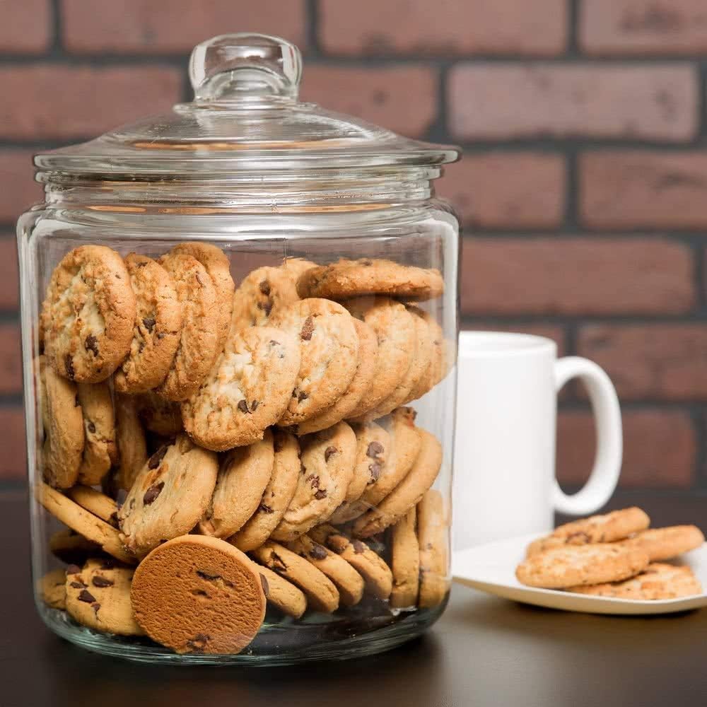 3pc Canister Sets for Kitchen Counter + Labels & Marker - Glass Cookie Jars with Airtight Lids - Food Storage Containers with Lids Airtight for Pantry - Flour, Sugar, Coffee, Cookies, etc.: Home Improvement