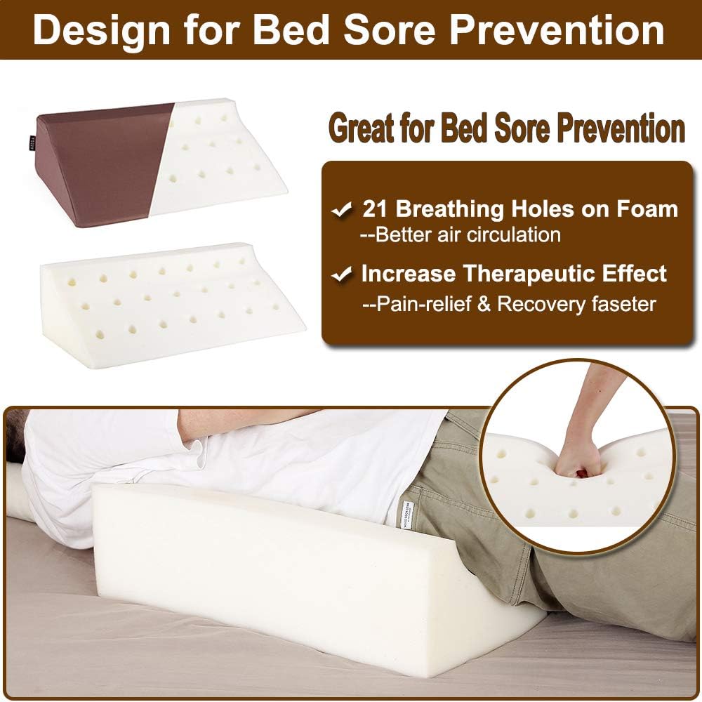 Wedge Pillow for Sleeping Side Body Positioner Bed Wedge Foam Positioning for Back Pain Triangle Adults Acid Reflux Angled Snoring 30 Degree After Surgery Medical Support Slanted Bed Sore Bolster: Kitchen & Dining