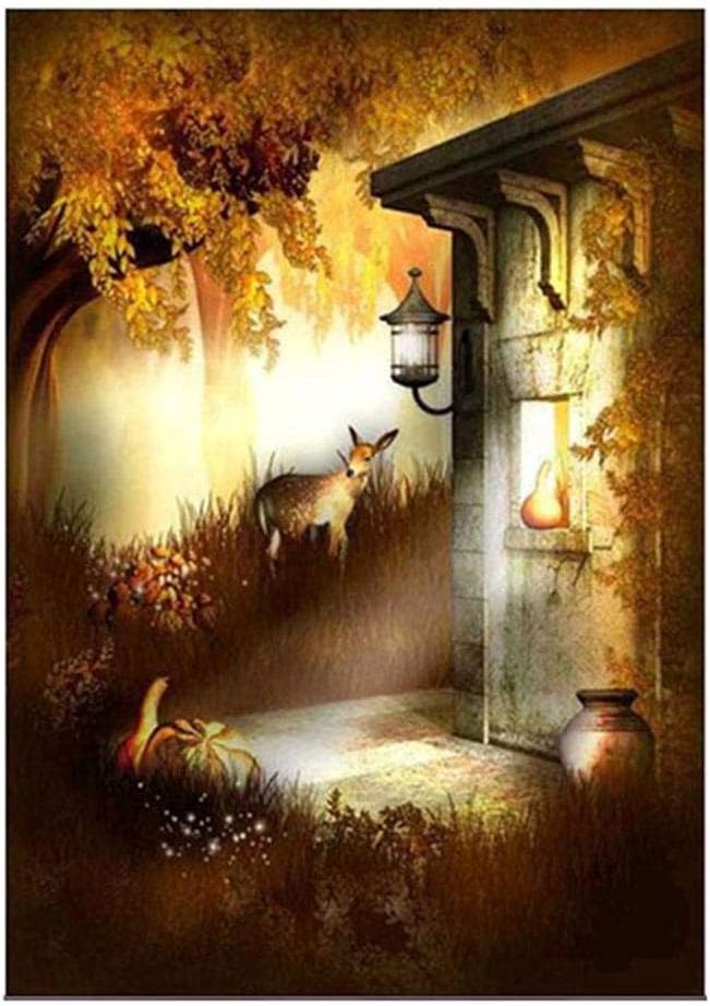 LFYOU 7632 - Cuadro de punto de cruz, diseño de escena nocturna con