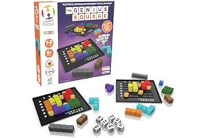 The Genius Square from The Happy Puzzle Company – Game of The Year Award Winner, 60000+ Solutions STEM Puzzle Game. Roll Dice, Race Your Opponent to Fill Grid with Different Shapes!