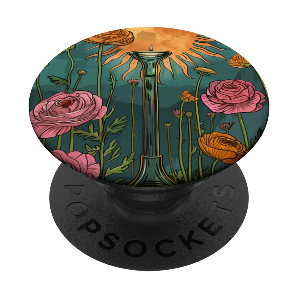 Ranunculus Blossom Witchy Floral Tarot Card PopSockets Swappable PopGrip