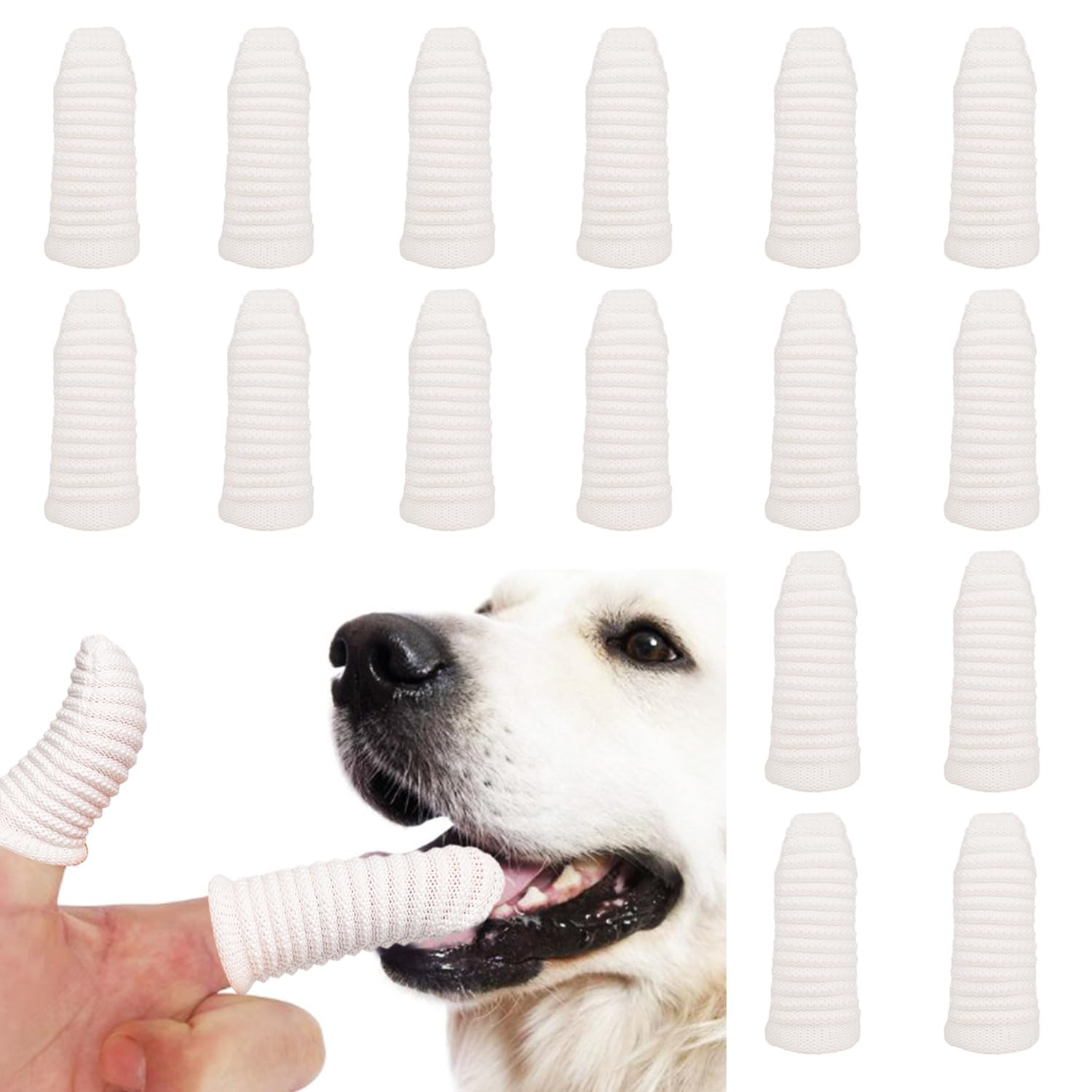 AOVNA 16Pcs Dog Finger Toothbrush Full-Surrounded Dog Tooth Brush Dog Teeth Cleaning Products Pet Dental Care Supplies for Dog Cat