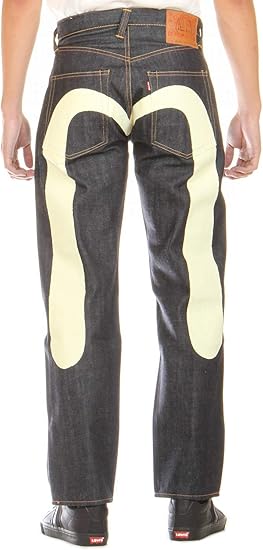 Amazon エヴィスジーンズ 28 36in Evisu Jeans 大黒ホワイト プリントマーク No2 01 リラックス ストレート ジーンズ 通販