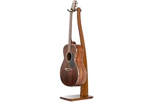 DIDA Guitar Stand, Acoustic Guitar Stand Floor, Premium Solid Wood Guitar Stand, Single Guitar Holder Stand for Acoustic Guitar, Semi Curved Hanging Guitar Stands for Studio, Living Room (Sapele, Acoustic Guitar)