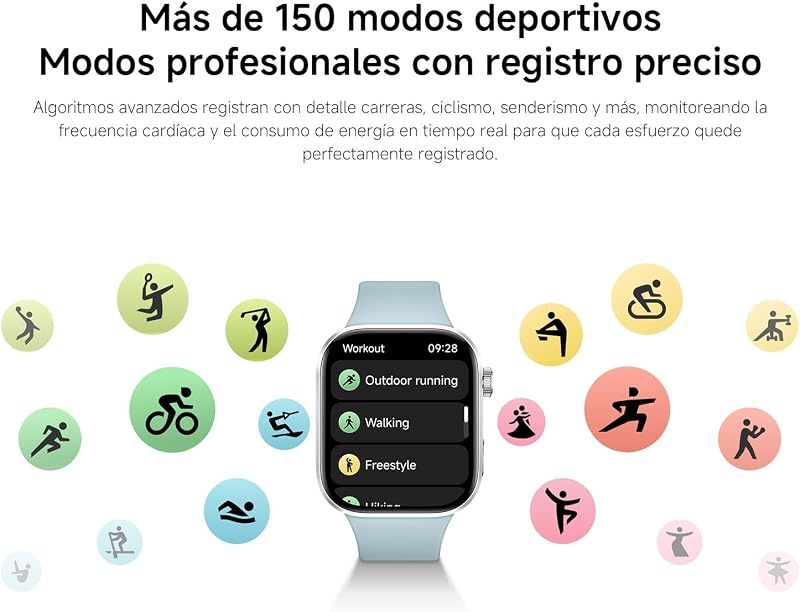 Redmi Watch 6, Smart Watch para mulheres e homens, ecrã AMOLED de 2,07'', monitorização cardíaca, sono e stress, 150+ modos desportivos, 24 dias de bateria, 5ATM, GPS, iOS & Android, preto