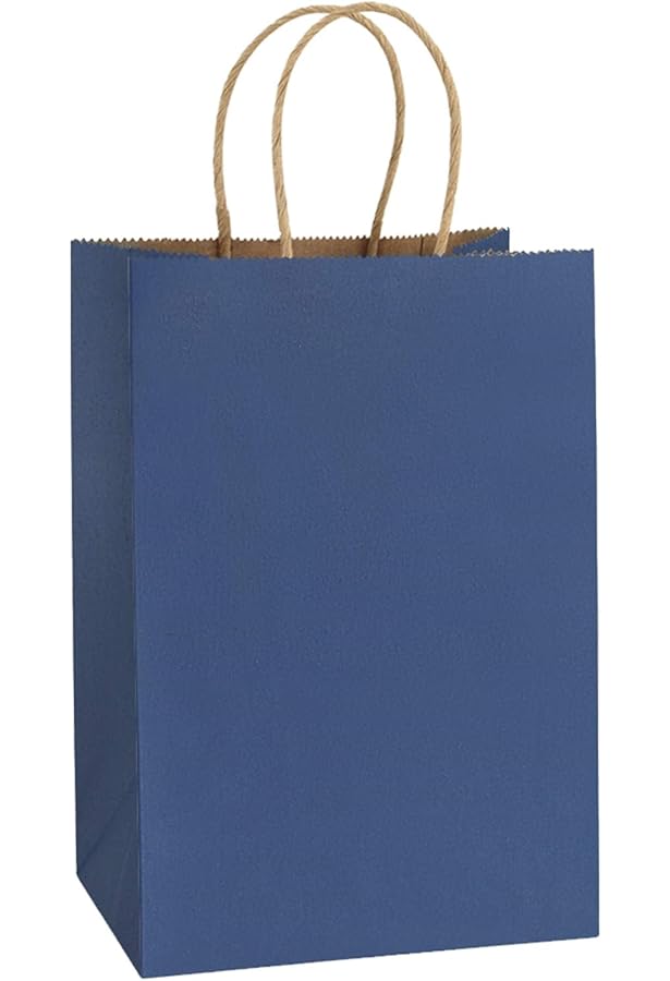 Amazon.com: BagDream 25Pcs Navy Blue Gift Bags 8x4.25x10.5 Kraft