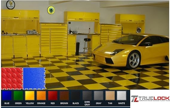 Truelock Pvc Garage Floor Tile Smooth 19 5/8"X19 5/8" Red: Amazon.co.uk