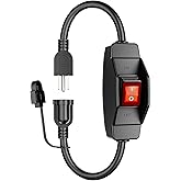 KASONIC 1.5 FT Extension Cord with Switch, 1875W/15A Grounded Outlets Plugs | On Off Waterproof Switch with Safety Cover, 14/3 AWG Heavy Duty Cable, ETL Listed