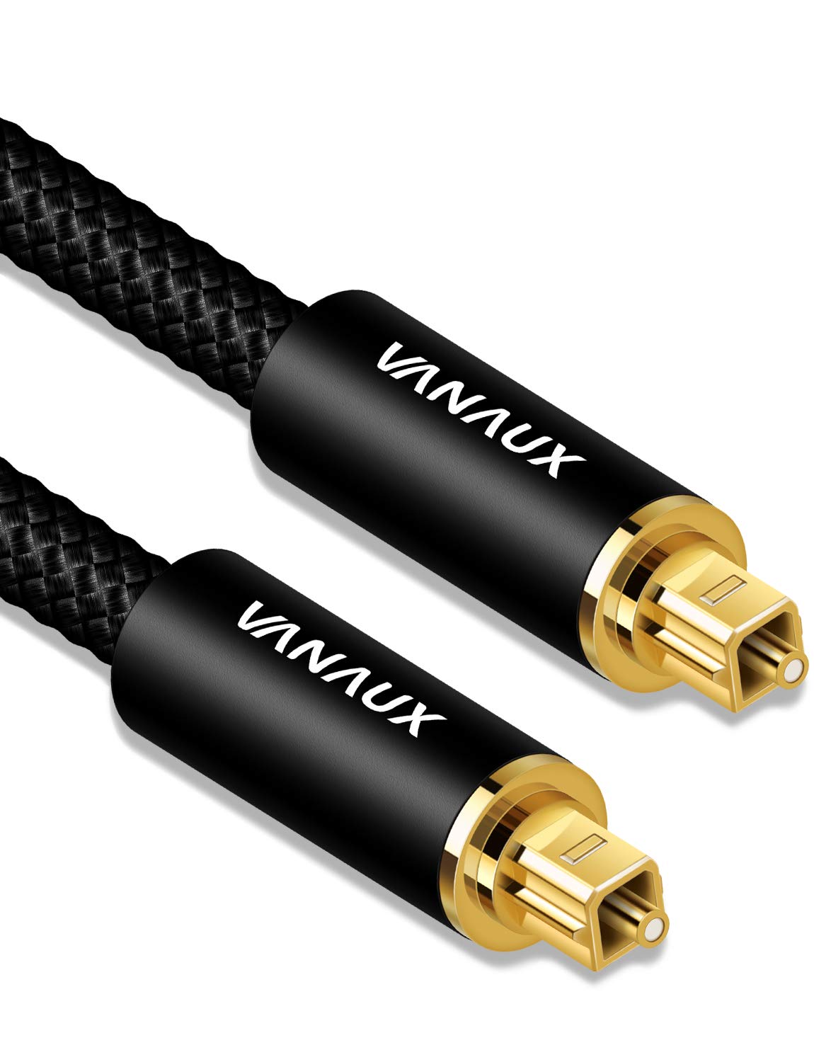 VANAUX Digital Optical Audio Toslink Cable Fiber Optic Cable Compatible with Home Theater, Sound Bar, TV, PS4, Xbox, Playstation & More - Black (10ft/3m)
