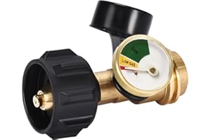 Champs Propane Tank Gauge Level Indicator Leak Detector Propane Gas Gauge Pressure Meter for RV Camper QCC1 Type1 Cylinder BBQ Gas Grill Heater