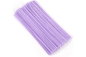 PYRISUU Pipe Cleaners, 100 Pieces Taro Purple Chenille Stems Craft, 12 inch Long Fluffy Pipe Cleaners for Creative DIY Art Craft Projects, Home Decoration Supplies (6 mm x 30 cm, Taro Purple)