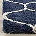 SAFAVIEH Area Rug 8x10 - Hudson Shag Collection - Large - Navy & Ivory, Trellis Pattern, Non-Shedding & Easy Cleaning, Ultra Plush Thick Pile, Ideal for Living Room, Bedroom, Dining Space (SGH280C)