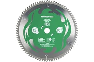 Metabo HPT 12-Inch Miter Saw Blade | 80T | Fine Finish | 1-Inch Arbor | Thin Kerf | 5500 Max RPM | 115436M