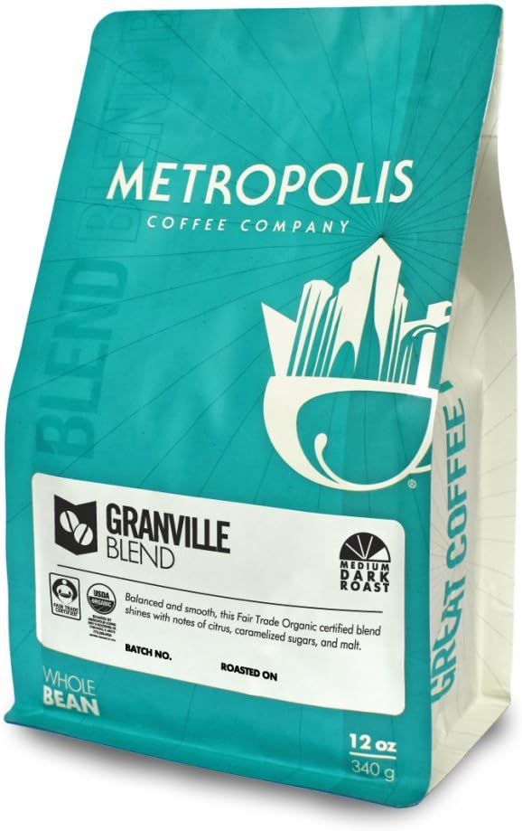 Metropolis Coffee 12 oz bag, Whole Bean Coffee (Granville FTO Blend)