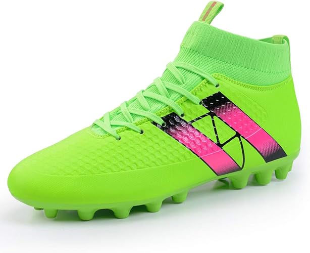 Amazon Anleesi 壊れた爪 専門家サッカー スパイク サッカーシューズ トレーニングシューズ 男女兼用 超軽量 耐摩耗性 滑り止め グリーン 27 0cm シューズ バッグ