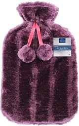 VIROSA Luxury Hot Water Bottle 2 Litre with Faux Fur Cover Violet view 2