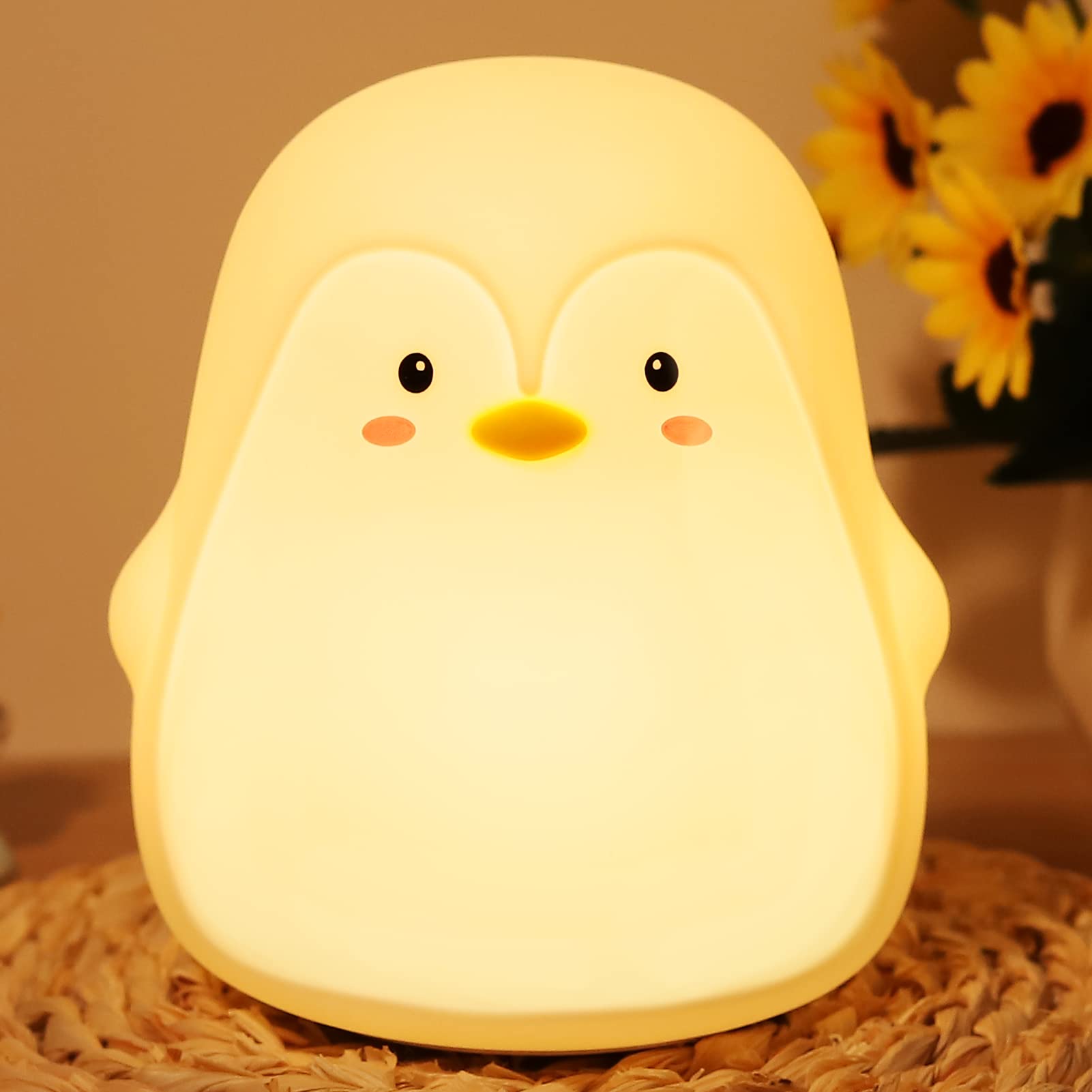 Cute Penguin Night Light Kids Lamp, 7 Colour Changing Penguin Light, USB Rechargeable Night Lights Whale Lamp, Nightlights for Baby Gifts Newborn Kawaii Bedroom Decor Babies Girl Cute Room Decor
