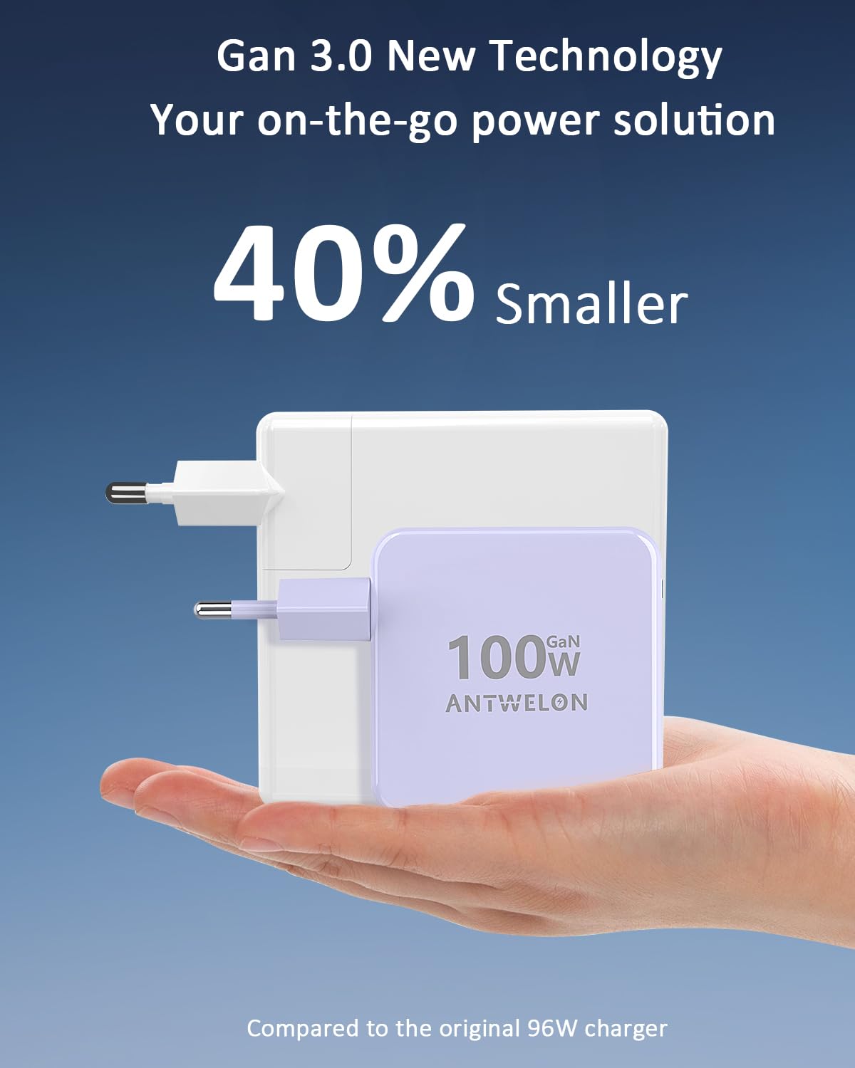 ANTWELON 100W USB C Ladegerät GAN Netzteil Typ C für MacBook Pro 16 15 14 Zoll, MacBook Air, iPad Pro, Galaxy S24 S23, Dell XPS, HP, Lenovo Thinkpad Yoga, Laptop, Tablet (lila) 3