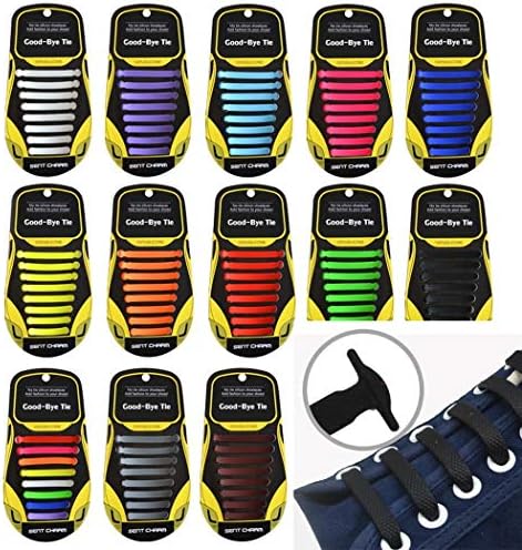 Bluefringe 1 Pairs No Tie Shoelaces for Kids/Adults, Waterproof Elastic Silicone Tieless Shoe Laces for Sneakers Board Shoes Casual Shoes