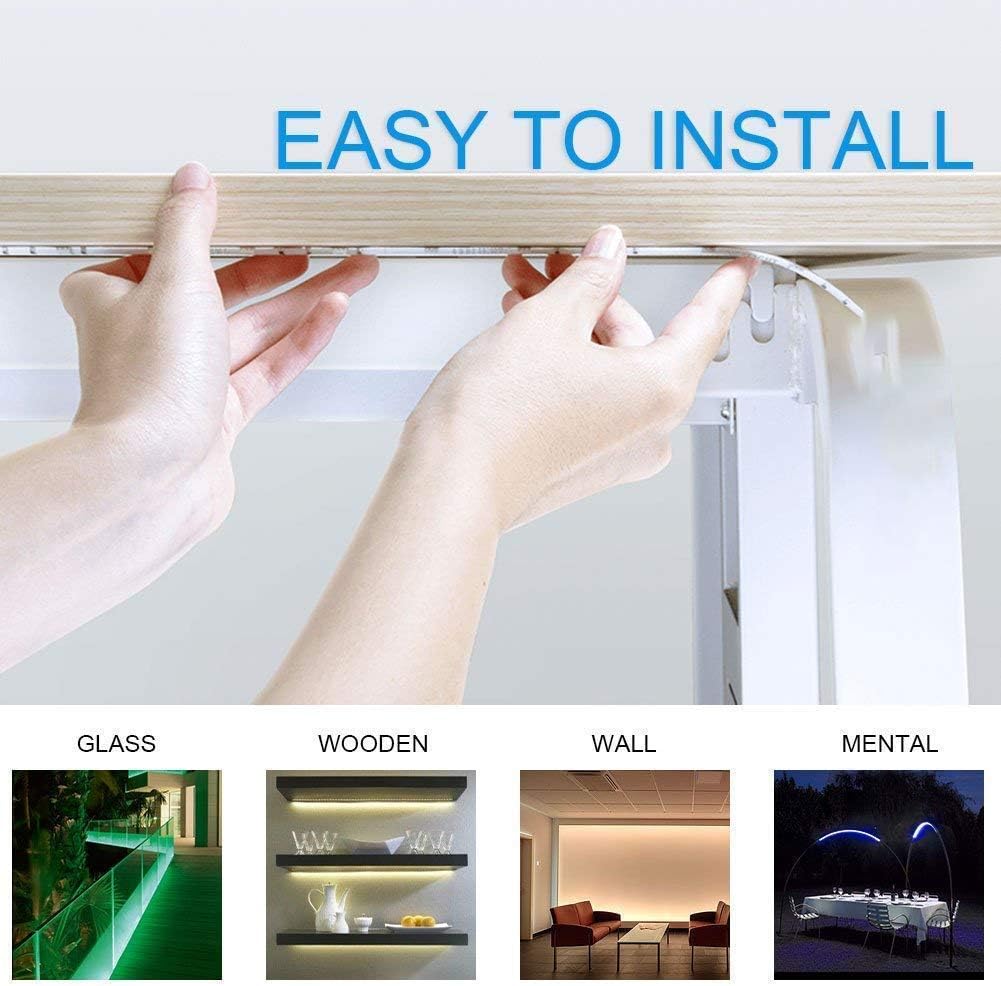 Sunboia 2x2M Cool White LED Strip Light with Battery Operated 2 Pack 4M SMD 5050 Waterproof LED Tape Lights for Home Kitchen Cabinet Bar Party Music Festival Decorations - Image 4