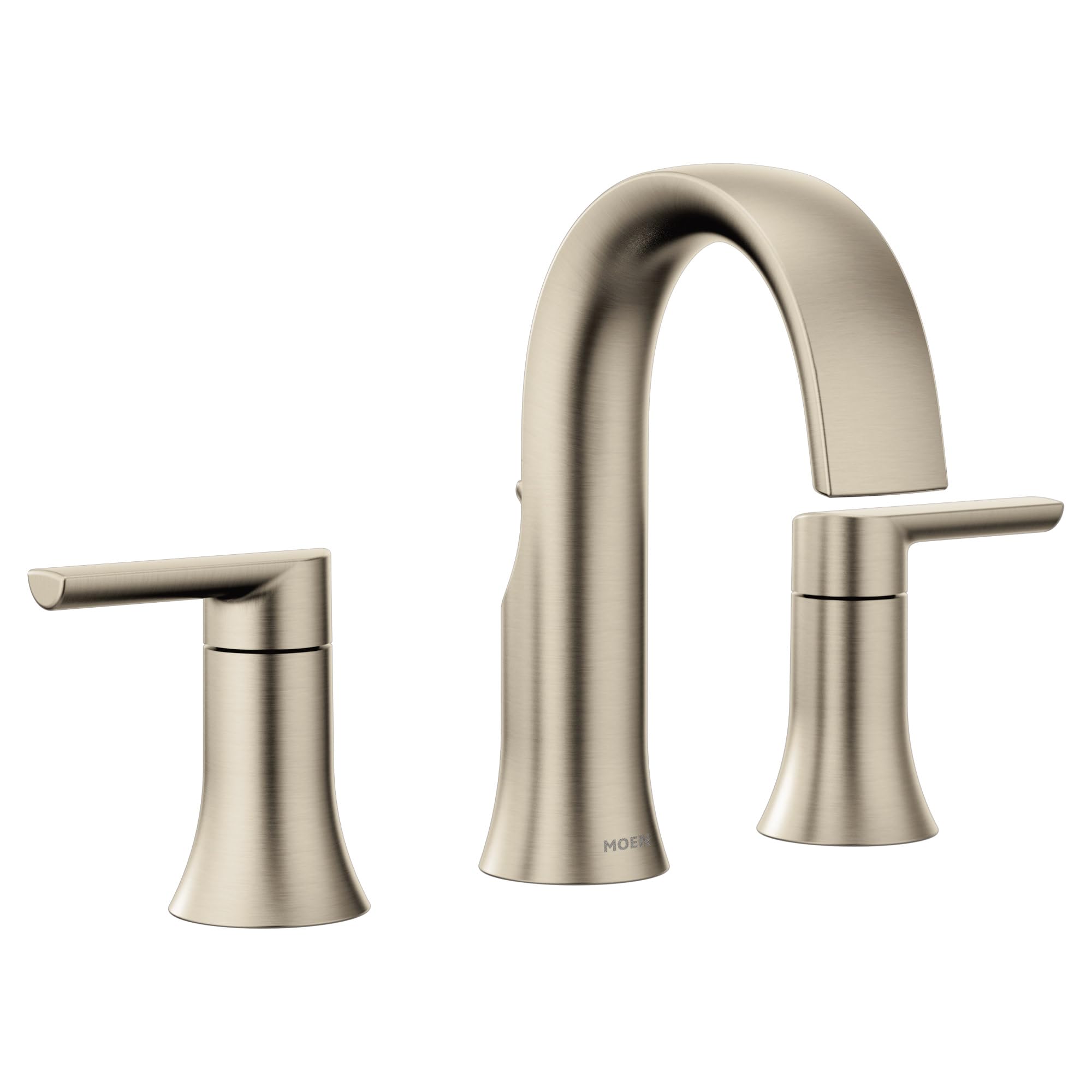 Photo 1 of ***PARTS ONLY***Moen Doux Brushed Nickel Two-Handle Adjustable Widespread Contemporary Bathroom Faucet Trim Kit, Valve Required, TS6925